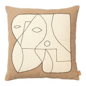 ferm LIVING Figure Sierkussen 50 x 50 cm - Dark Taupe