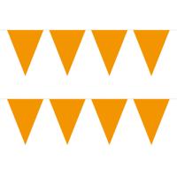 Oranje vlaggenlijn - 2x - slinger - 5 meter - binnen en buiten - 10 vlaggetjes - Koningsdag/holland