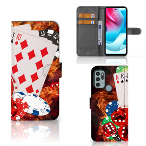 Motorola Moto G60s Wallet Case met Pasjes Casino