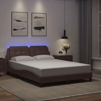 Bedframe met LED-verlichting kunstleer grijs 120x200 cm