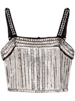 Elisabetta Franchi haut crop à ornements - Argent Elisabetta Franchi haut crop à ornements - Argent