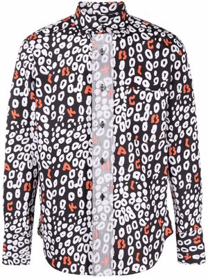 Black Comme Des Garçons chemise à imprimé léopard - Noir