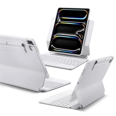 iPad Pro 13" (2024) Rebound Magnetische Tastatur Hülle 360 - DE Layout-Weiß