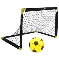 Set van 2x stuks voetbalgoals/voetbaldoelen uitklapbaar 90 x 59 cm met foam bal