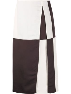 Jil Sander jupe mi-longue à design colour block - Tons neutres