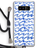 Blauwe golven: Samsung Galaxy Note 8 Transparant Hoesje met koord