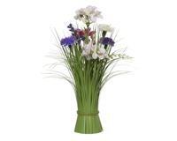 Kunstgras everlands met bloemen 40cm assorti