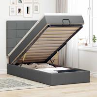 Ottoman bed met matras en LED's 100x200cm stof donkergrijs