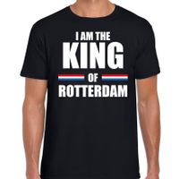 Koningsdag t-shirt I am the King of Rotterdam zwart voor heren
