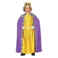Koning mantel - paars/geel - kinderen - De 3 koningen kostuum - kerst verkleedkleding