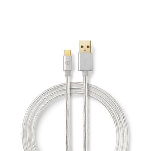 Nedis CCTB60600AL20 USB-kabel 2 m USB 2.0 USB A USB C Aluminium