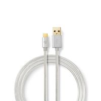 Nedis CCTB60600AL20 USB-kabel 2 m USB 2.0 USB A USB C Aluminium - thumbnail