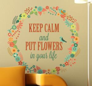 Sticker tekst bloemen motivatie