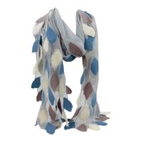 Sjaal van Merino Vilt Bladeren - Lichtblauw
