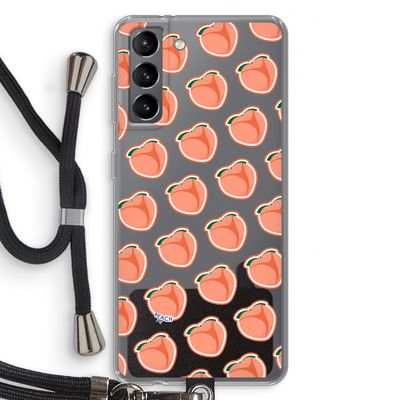 Just peachy: Samsung Galaxy S21 Transparant Hoesje met koord