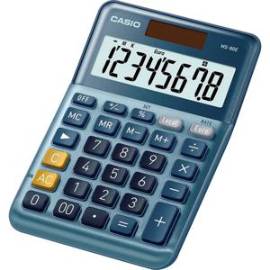 Casio MS-80E Bureaurekenmachine Blauw Aantal displayposities: 8 werkt op zonne-energie (l x b x h) 101 x 149 x 28 mm