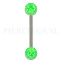 Tongpiercing acryl glitter groen