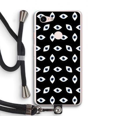 Eyes pattern: Pixel 3 XL Transparant Hoesje met koord