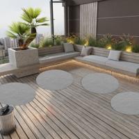 VidaXL Kunstgras met noppen rond 130 cm grijs VidaXL Kunstgras met noppen rond 130 cm grijs