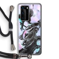 Pastel zwart: Huawei P40 Pro Transparant Hoesje met koord