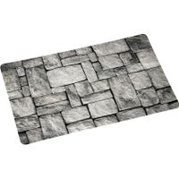 1x Rechthoekige onderleggers/placemats voor borden met grijze stenen print 28 x 43 cm   - - thumbnail