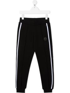 Philipp Plein Junior pantalon de jogging à bandes latérales - Noir