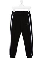 Philipp Plein Junior pantalon de jogging à bandes latérales - Noir - thumbnail