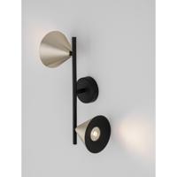 Lyora WandlampConico dubbel zwart met goud - 9011428