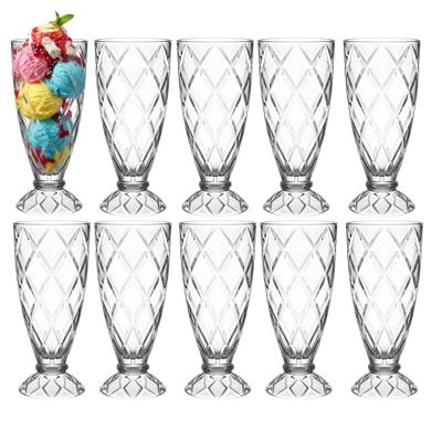 Alessandro ijscoupe Zanzibar - 10x stuks - glas - kristal - 360 ml - 18 x 8 cm - ijs glazen