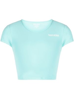 Sporty & Rich haut crop à logo imprimé - Bleu