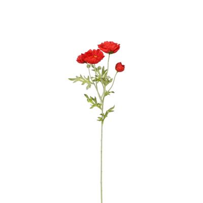 Kunstbloem Klaproos Poppy - H62 cm - rood - kunststof - stelen kunstbloemen - boeket - bloemetjes