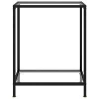 The Living Store Wandtafel - Transparant en zwart glas - 60x35x75 cm - Extra opbergruimte