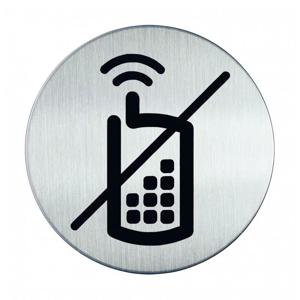 Novioproducts Pictogram zelfklevend rond GSM niet toegestaan RVS