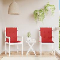 VidaXL Tuinstoelkussens lage rug 2 st 100x50x3 cm oxford stof rood