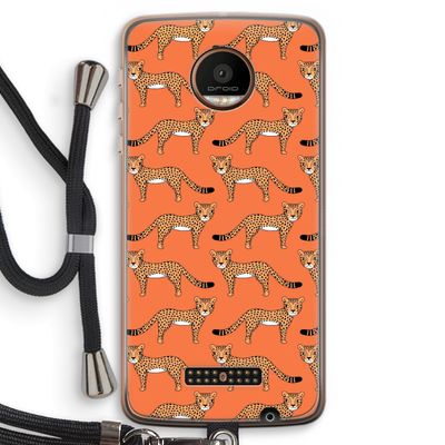Cheetah: Motorola Moto Z Force Transparant Hoesje met koord