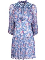 Rixo robe courte à fleurs - Bleu