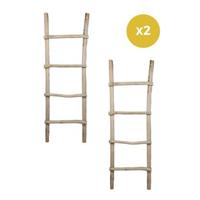 Decoratieve ladder - Set van 2 - Nautrel - Teak