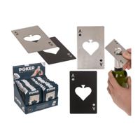 Metalen flesopener Pokerkaart 8,6x5,4cm Metalen flesopener Pokerkaart 8,6x5,4cm