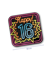 Huldeschild neon 16 jaar
