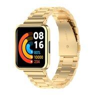 Stalen schakelband met case - Goud - Xiaomi Redmi Watch 2 (Lite)