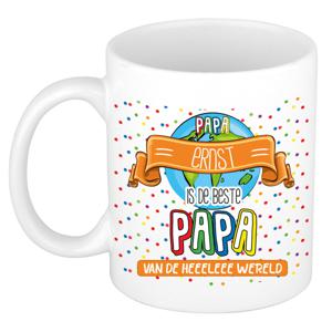 Naam mok papa Ernst - wit - de beste - keramiek - 300 ml - Vaderdag/verjaardag