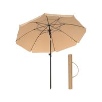 Strandparasol met UPF 50+ UV-bescherming, Taupe / Ø 160 cm Strandparasol met UPF 50+ UV-bescherming, Taupe / Ø 160 cm