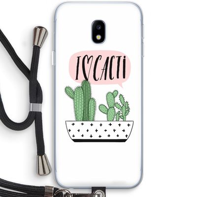 I love cacti: Samsung Galaxy J3 (2017) Transparant Hoesje met koord