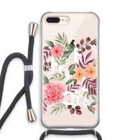 Hello in flowers: iPhone 7 PLUS Transparant Hoesje met koord