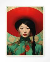 Urban Cotton Wandkleed 'Amy' 80 x 110cm in Floating Frame - off white