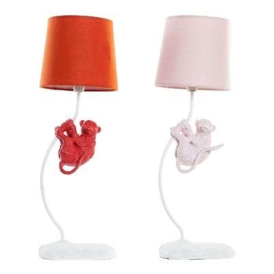 Bureaulamp DKD Home Decor Polyester Hars 25W 220 V Aap (2 pcs) (19 x 17 x 53 cm)