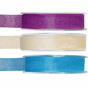 Satijn sierlint pakket - blauw/wit/paars - 1,5 cm x 20 meter - Hobby/decoratie/knutselen