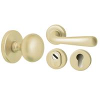 Hardbrass Voordeurset Iris/Silvia 3-delig rechtswijzend - PVD champagne goud