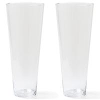 Bellatio design Vaas - 2x - Transparant - conisch - glas - H40xD17 cm