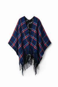 Omkeerbare geruite poncho - BLUE - U